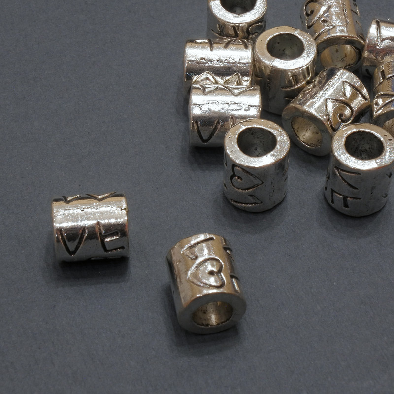 Koralik ozdobny „Love” Pandora, średnica 8×9 mm, otwór Ø 4,5 mm, opakowanie 20 g, 12 szt. (±)