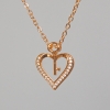 Łańcuszek „Serce” Xuping z zawieszką z białymi cyrkoniami, średnica 15×17 mm, 5 mm ±, długość 41–46 cm ±, grubość 1 mm ±