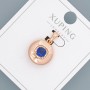 Wisiorek Xuping z niebieskim kryształem i białymi cyrkoniami, średnica 14 mm, długość 20 mm, pozłacanie 18K