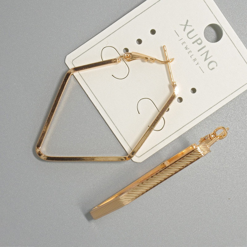 Kolczyki koła Xuping, grubość 3 mm, średnica 34×51 mm, pozłacane 18K