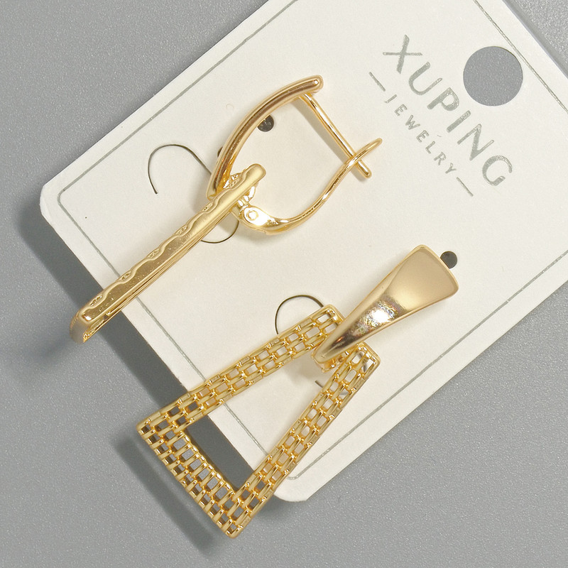Kolczyki Xuping, średnica 15×23 mm, długość 34 mm, pozłacane 18K