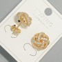 Kolczyki sztyfty Xuping z białymi cyrkoniami, średnica 12,5 mm, pozłacane 18K