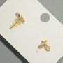 Kolczyki sztyfty «Motyl» Xuping z białymi cyrkoniami, średnica 11,5×9,5 mm, pozłacane 18K