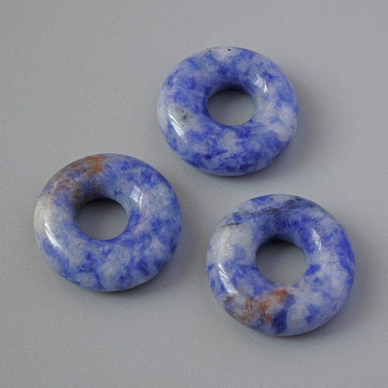 Koralik Pandora z sodalitu, naturalny kamień, średnica 15×4,5 mm, średnica otworu 5,2 mm+