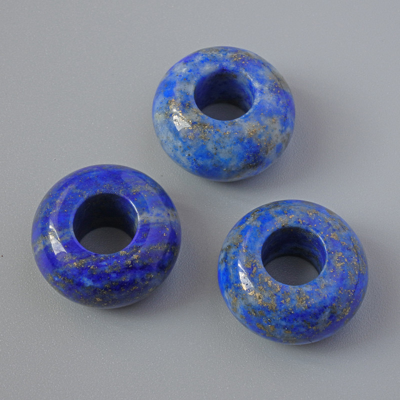 Koralik Pandora z lazurytu, naturalny kamień, średnica 14×7 mm, otwór 5,7 mm