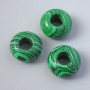 Koralik Pandora z malachitu prasowanego, średnica 14x7,5 mm, średnica otworu 5,8 mm+