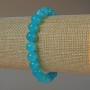 Bransoletka z akwamarynu – naturalny kamień, gładkie kuleczki, średnica 8,5 mm, długość 18 cm (rozciągliwa)