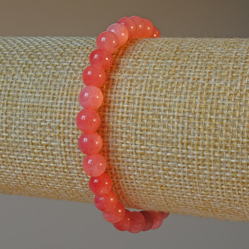 Bransoletka z naturalnego turmalinu — gładkie kulki, średnica 6,5 mm, długość 18 cm (rozciągliwa)