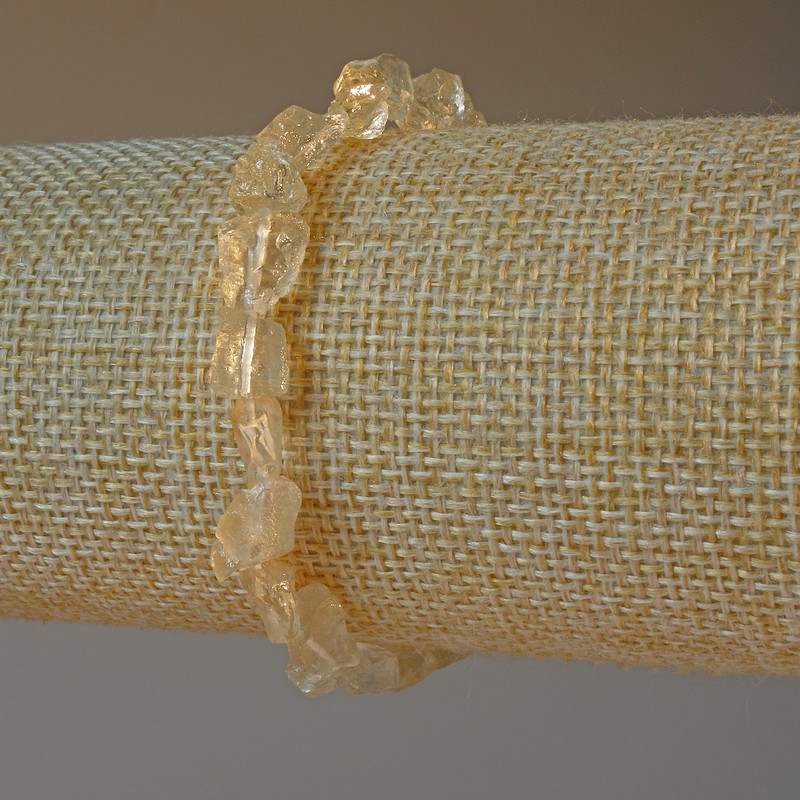 Bransoletka z kwarcu cytrynowego, naturalny kamień, fasetowane koraliki, średnica 6×7 mm, długość 18 cm ± (elastyczna gumka)