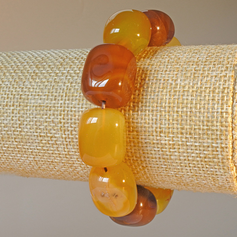 Bransoletka z brązowego agatu – naturalny kamień, bryłka 15×19 mm, długość 18 cm ± (rozciągliwa)