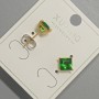 Kolczyki sztyfty Xuping z zielonym kryształem, średnica 6 mm +- pozłacane 18K