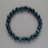 Bransoletka «Lazurowe Kocie Oko» z naturalnego kamienia, gładkie kulki, średnica 8 mm, długość 18 cm (elastyczna)