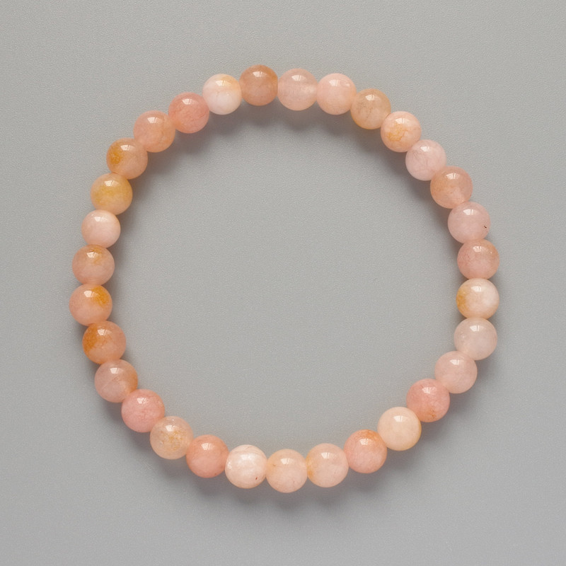 Bransoletka tonowanego kwarcu – gładkie kuleczki, średnica 6,5 mm, długość 18 cm (rozciągana)