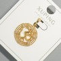 Wisiorek „Indyjska mantra Om” Xuping z białymi cyrkoniami, średnica 18 mm, długość 26 mm, pozłacanie 18K