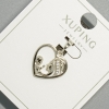 Wisiorek „Serce” Xuping z białymi cyrkoniami, średnica 15,5×15 mm, długość 20 mm, rhodiowana