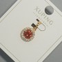 Wisiorek Xuping z czerwonym kryształem i białymi cyrkoniami, średnica 10,5 mm, długość 18,5 mm, pozłacanie 18K