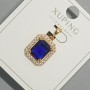 Wisiorek Xuping z niebieskim kryształem i białymi cyrkoniami, średnica 13 × 15 mm, długość 23 mm, pozłacanie 18K