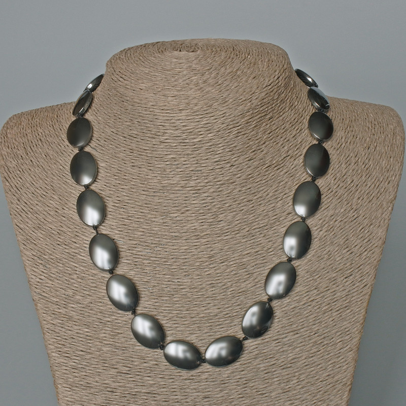 Naszyjnik hematyt owalny, średnica 13×18 mm, długość 47 cm+