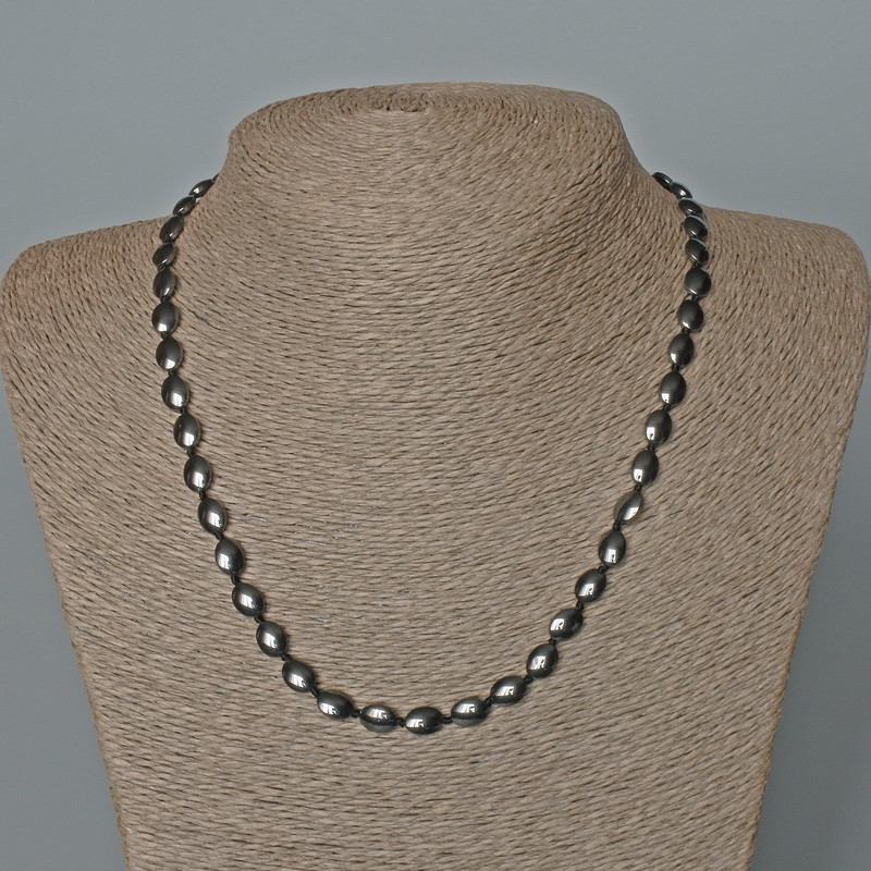 Naszyjnik hematyt owalny, średnica 6×8 mm, długość 47 cm