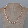 Naszyjnik z różowym opalem, naturalny kamień, gładka kulka, średnica 10 mm, długość 47 cm