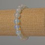 Bransoletka z syntetycznym opalem księżycowym, gładkie kuleczki, średnica 10 mm, długość 18 cm (elastyczna)
