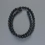 Koraliki z czarnego agatu, naturalny kamień, gładkie kulki, średnica 6 mm ±, długość 37 cm, na żyłce