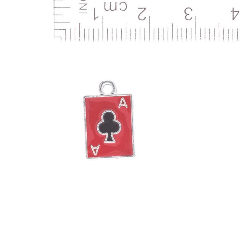 Okucia jubilerskie - zawieszka As treflowy 11×17 mm, op. 5 szt.
