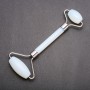 Masażer z kamienia księżycowego (syntetyczny), długość 14 cm, srebrny metal