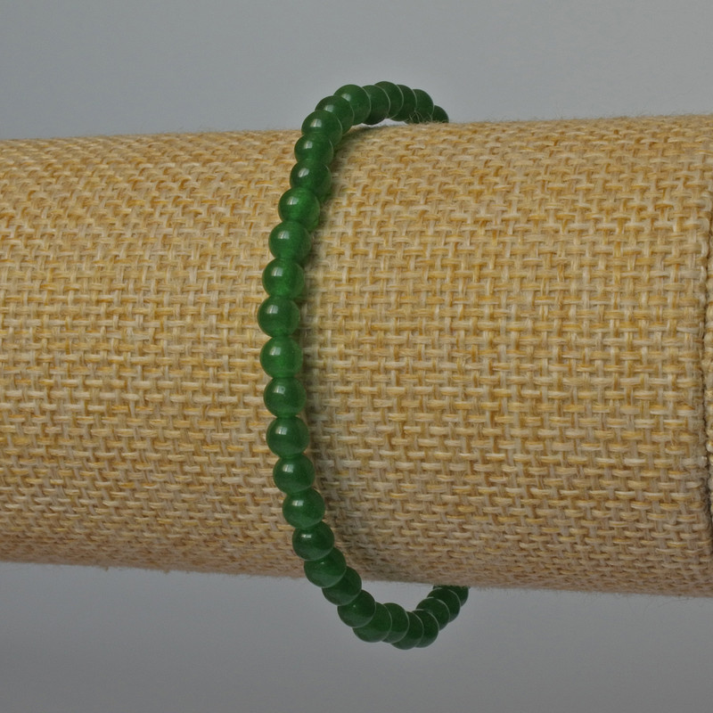 Bransoletka z naturalnym chryzoprazem, gładkie kulki o średnicy 4 mm, długość 18 cm, elastyczna