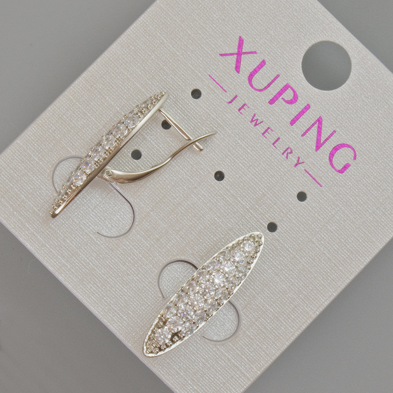 Kolczyki Xuping z białymi cyrkoniami, średnica 23×6 mm ± rodowane