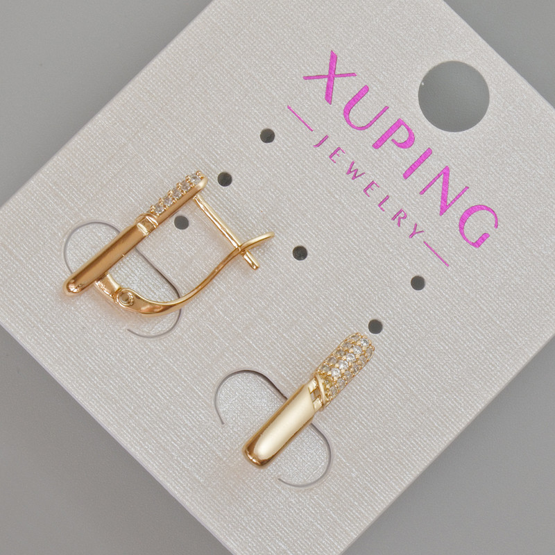 Kolczyki Xuping z białymi cyrkoniami, średnica 17×3 mm ±, pozłacane 18K