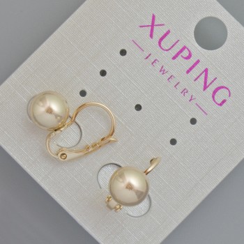 Kolczyki Xuping, średnica ok. 8 mm, długość ok. 15 mm, pozłacane 18K