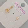 Kolczyki sztyfty Xuping z różowym kryształem kameleona, średnica 4 mm ± Pozłacane 18K