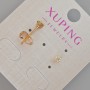 Kolczyki sztyfty Xuping z żółtym kryształem, średnica 4 mm, pozłacanie 18K