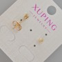 Kolczyki sztyfty Xuping z żółtym kryształem, średnica ok. 4 mm, pozłacane 18K