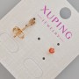 Kolczyki sztyfty Xuping z czerwonym kryształem, średnica około 4 mm, złocenie 18K