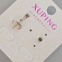 Kolczyki wkrętki Xuping z czarnym kryształem, średnica 3,5 mm, powłoka rodowa