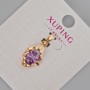 Wisiorek Xuping z fioletowym kryształem, średnica 24×11 mm +/- Pozłacanie 18K