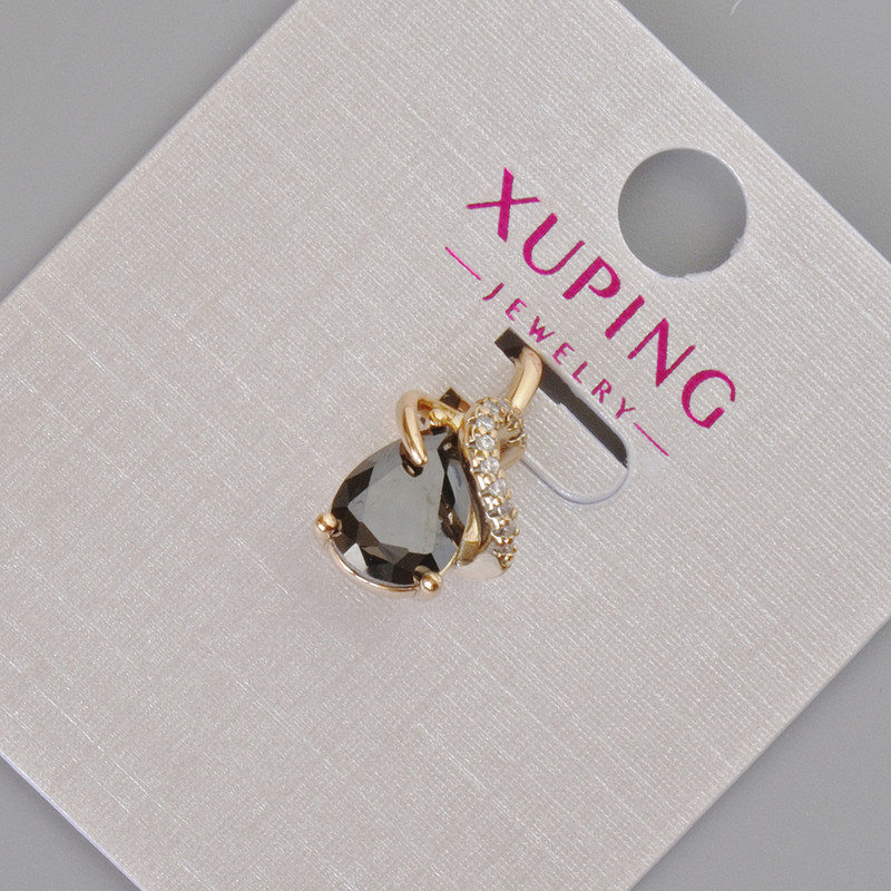 Wisiorek Xuping z czarnym kryształem i białymi kryształami, średnica 16x10 mm, pozłacanie 18K