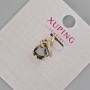 Wisiorek Xuping z czarnym kryształem i białymi kryształami, średnica 16x10 mm, pozłacanie 18K