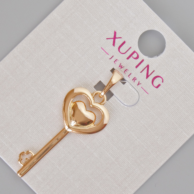 Wisiorek Xuping «Klucz do serca», średnica 33×13 mm ± Pozłacanie 18K