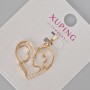 Wisiorek Xuping «Serce» z białymi kryształkami, średnica około 28×21 mm, pozłacanie 18K