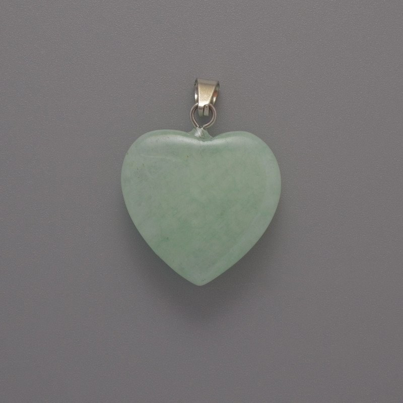 Wisiorek Serce z angelitem, wymiary 20×20×6 mm, długość 28 mm ±