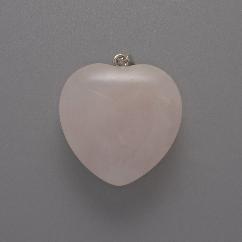 Wisiorek w kształcie serca z różowego kwarcu, średnica 26×27×11 mm+