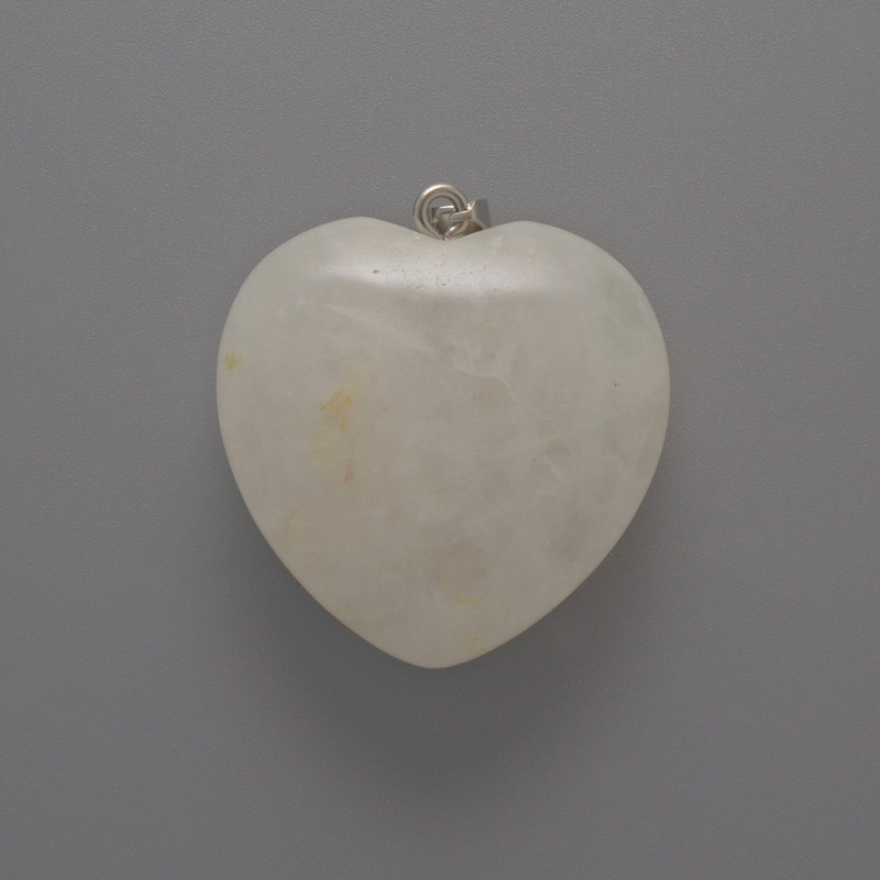 Wisiorek Serce z górskiego kryształu, średnica 30×30×12 mm ±, długość 36 mm ±