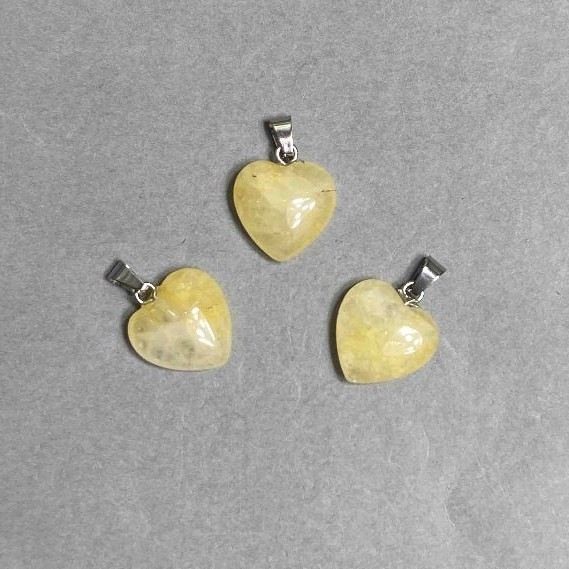Wisiorek «Serce» z cytrynu, średnica 15×15×6 mm, długość około 23 mm