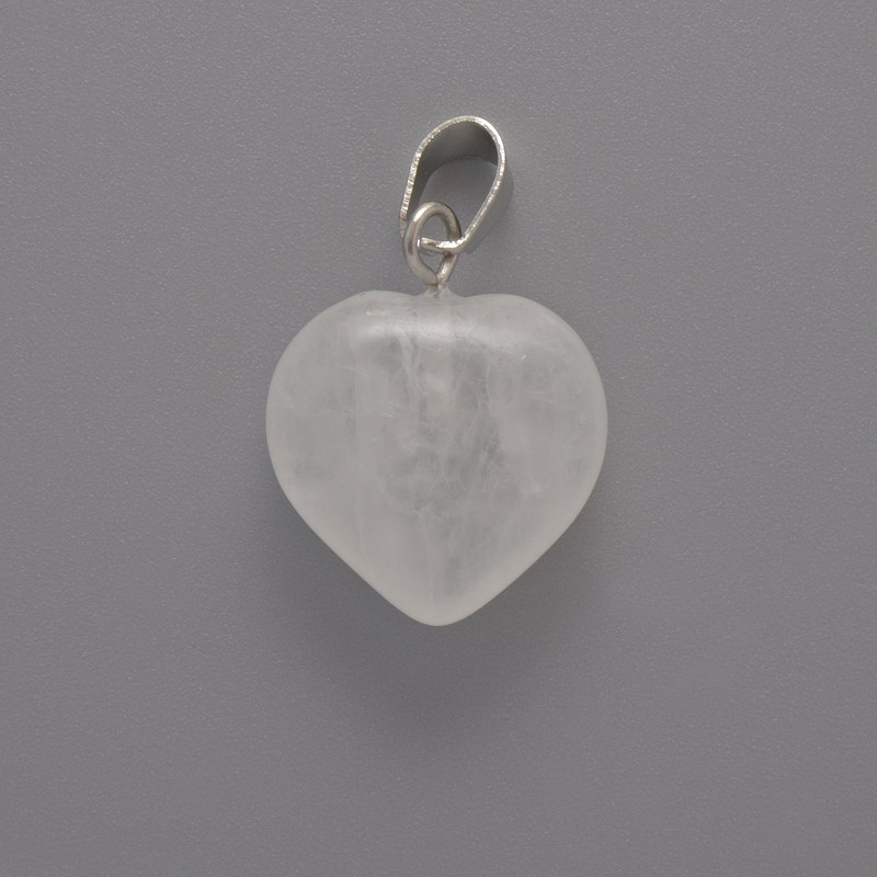Wisiorek „Serce” z górskiego kryształu, średnica 15×15×6 mm, długość 23 mm