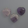 Wisiorek Serce z ametystu, średnica 30×30×12 mm, długość 36 mm