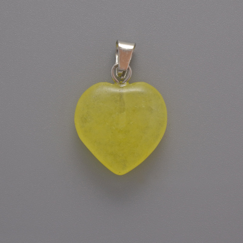 Wisiorek w kształcie serca z cytryną, wymiary 20×20×6 mm, długość 28 mm