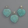 Wisiorek Serce Turquoise (wykonany sztucznie), średnica 15×15×6 mm ±, długość 23 mm ±